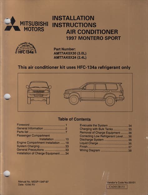 Mitsubishi Montero Sport 1997 Manual