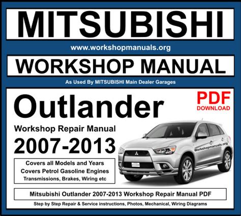 Mitsubishi Outlander 2004 Workshop Service Repair Manual