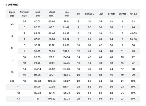 Mm Lafleur Size Chart