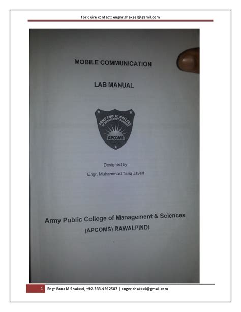 Mobile Communications Laboratory Manual