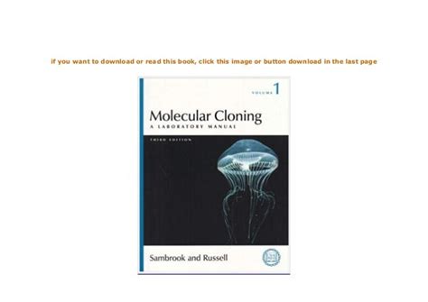 Molecular Cloning A Laboratory Manual Third Edition