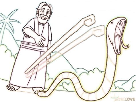 Moses Staff Turns Into A Snake Coloring Pages