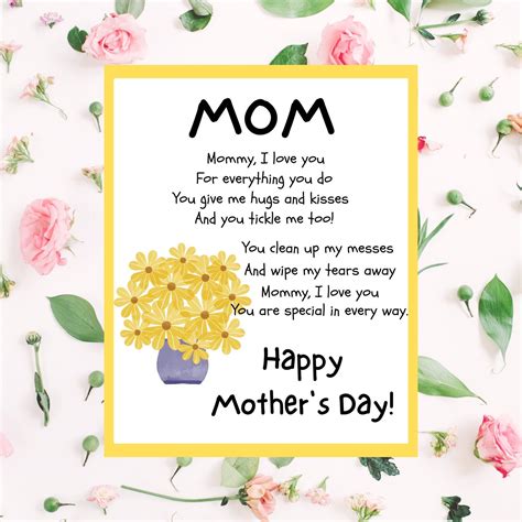 Mother's Day Printable Poems