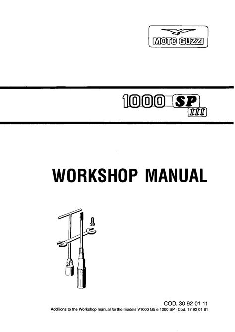 Moto Guzzi 1000 Sp3 Workshop Repair Service Manual Pdf