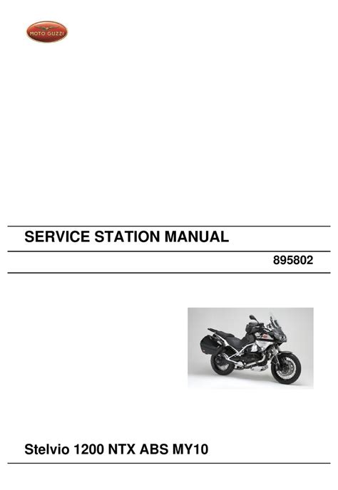 Moto Guzzi Stelvio 1200 Ntx Abs Full Service Repair Manual 2009 2012