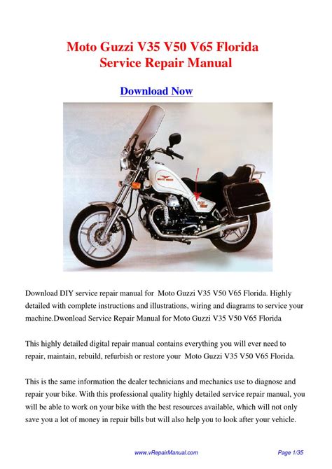 Moto Guzzi V35 V65 Florida Service Repair Manual Download