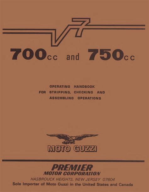 Moto Guzzi V7 700 Complete Workshop Repair Manual 1968 Onward