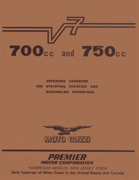 Moto Guzzi V7 700 Full Service Repair Manual 1968 Onwards