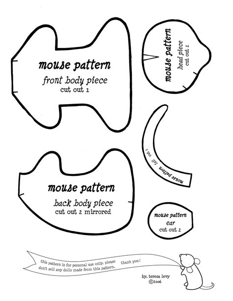 Mouse Sewing Template