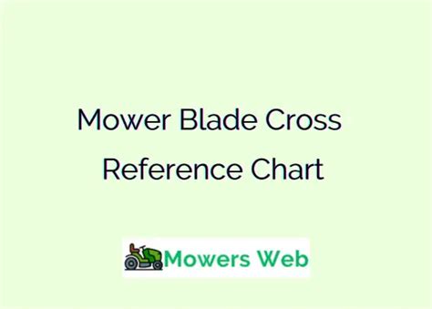 Mower Blade Cross Reference Chart