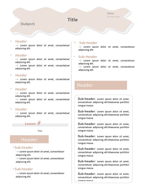 Ms Word Notes Template