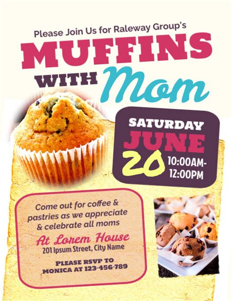 Muffins With Mom Flyer Template Free