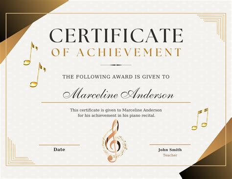 Music Certificate Template