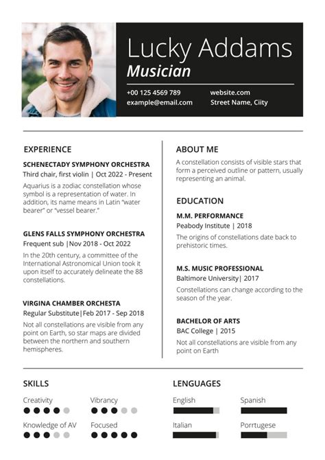 Music Resume Template