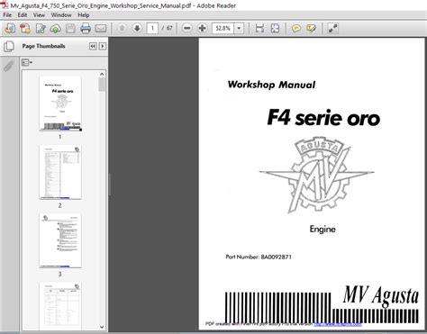 Mv Agusta F4 750 Serie Oro Engine Workshop Service Manual