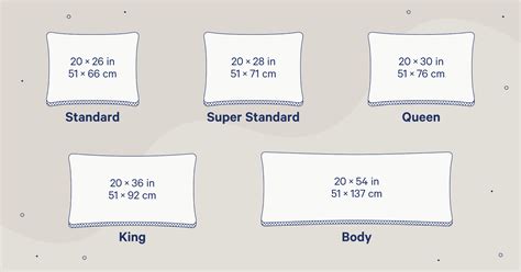 My Pillow Size Chart
