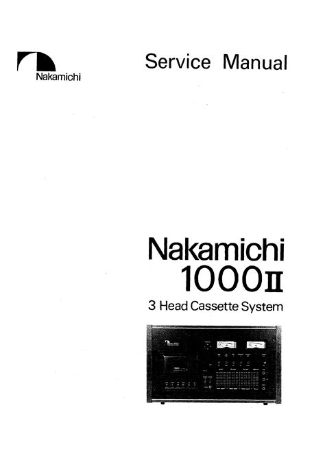 Nakamichi 1000ii Service Manual Download