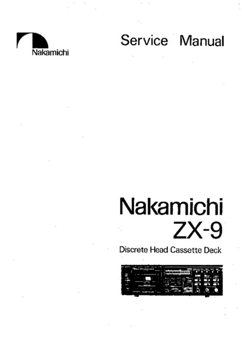 Nakamichi Zx 9 Original Service Manual