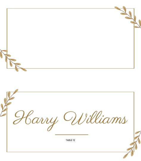 Name Place Card Template