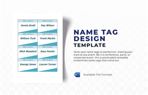 Name Tag Microsoft Word Template