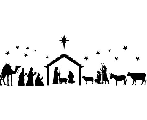 Nativity Scene Silhouette Printable