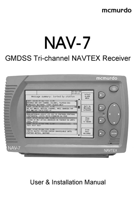 Navtex Mcmurdo Nav 7 Gmdss Nav 7 Service Fix Repair Manual