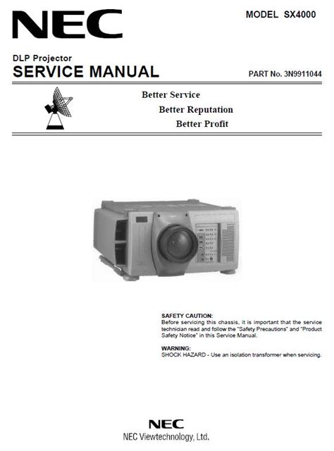 Nec Sx4000d Dlp Projector Service Manual Download