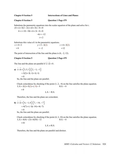 Nelson Calculus And Vectors 12 Solutions Manual Chapter 8