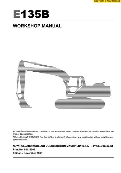 New Holland E135b Contruction Excavator Service Manual