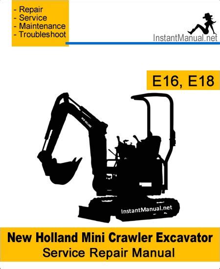 New Holland E16 E18 Mini Crawler Excavator Service Parts Catalogue Manual Instant Download