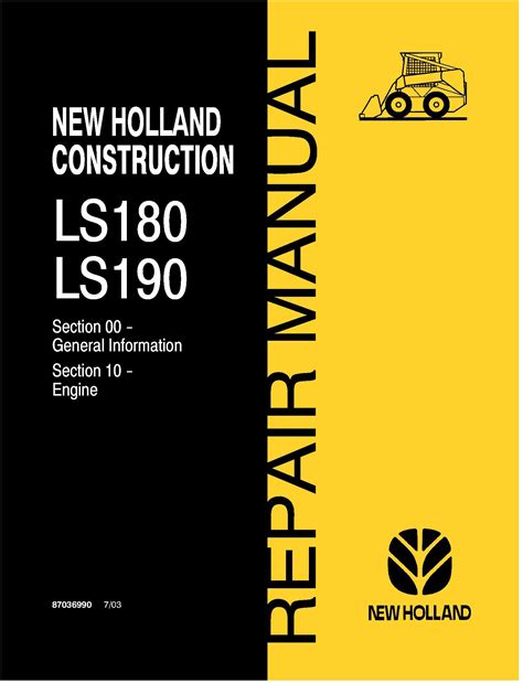 New Holland Ls180 Ls190 Skid Steer Loader Workshop Service Repair Manual