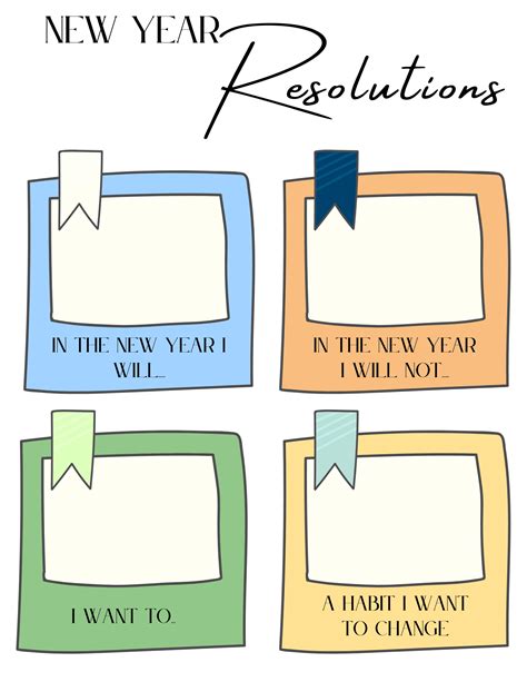 New Year's Resolutions Template