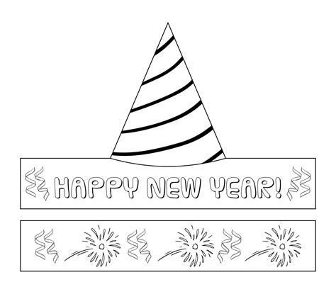 New Years Hat Template
