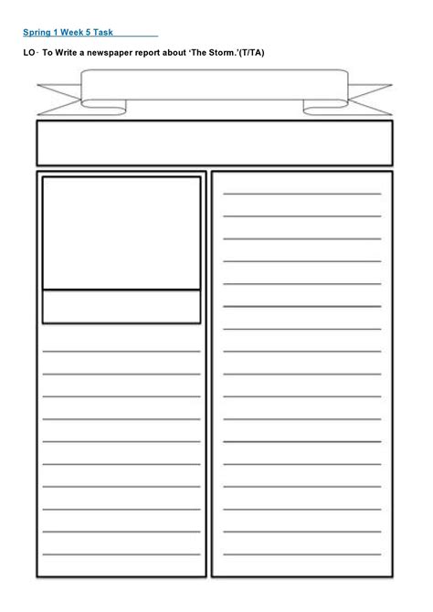 Newspaper Outline Template