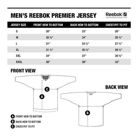 Nhl Jersey Size Chart