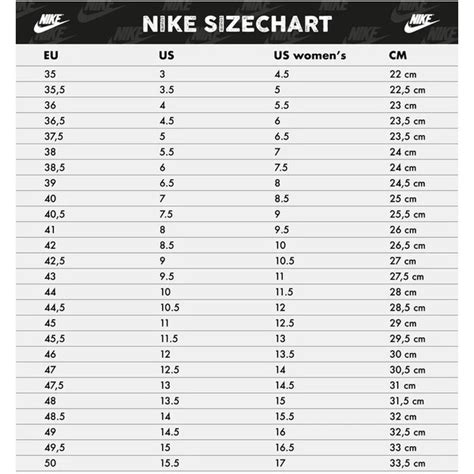 Nike Dunk Low Sizing Chart