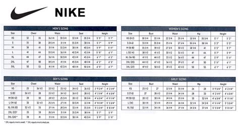 Nike Men's Shoe Chart