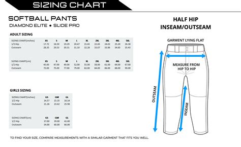 Nike Softball Pants Size Chart