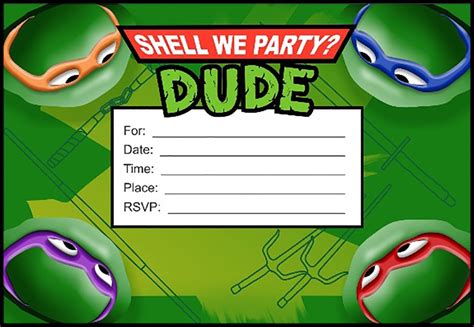 Ninja Turtle Invitation Template