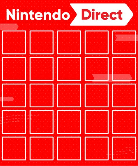 Nintendo Direct Bingo Template