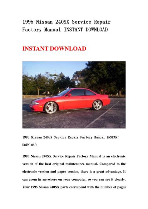 Nissan 240sx 1995 Factory Repair Service Manual Download