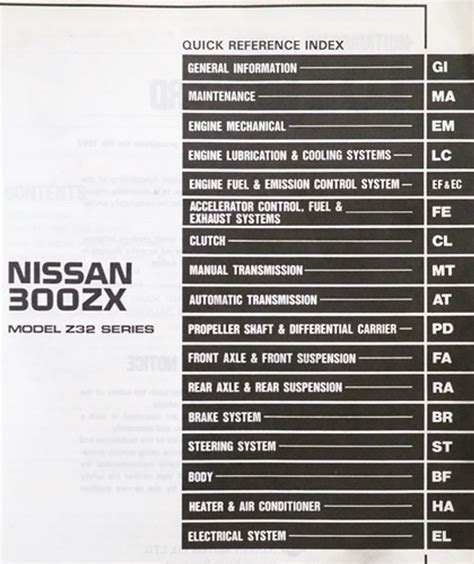 Nissan 300zx Full Service Repair Manual 1992