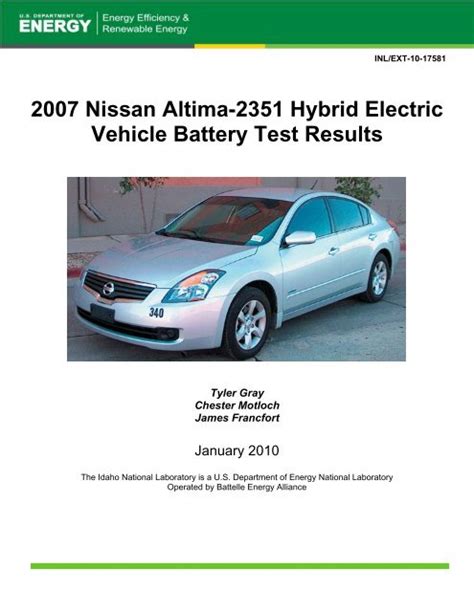 Nissan Altima 2010 Hybrid Service Repair Manual Download