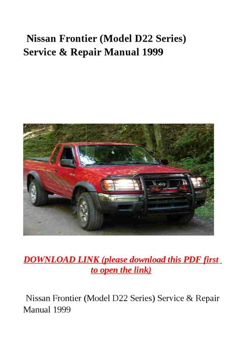 Nissan Frontier D22 1999 Service Repair Manual Pdf Download