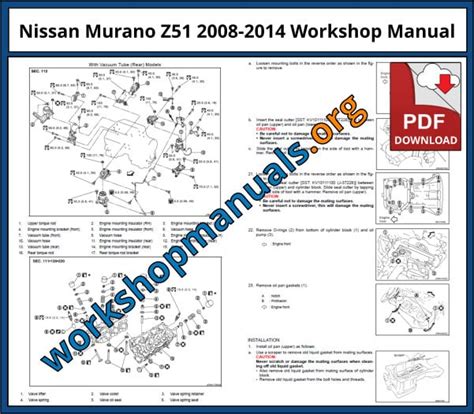 Nissan Murano Z51 2013 2014 Workshop Service Repair Manual