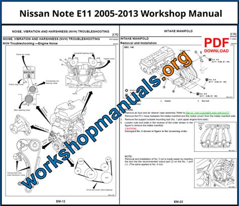 Nissan Note Model E11 Service Repair Manual Pdf 2006 2011