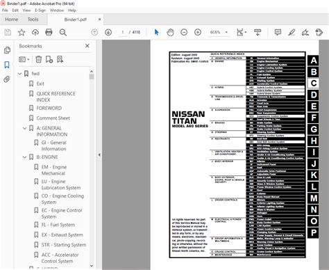 Nissan Titan A60 2009 2010 Service Manual Repair Manual Pdf Download