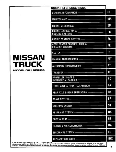 Nissan Truck 1997 Factory Service Repair Manual Download