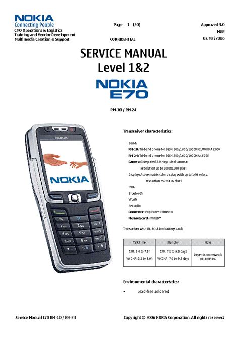 Nokia E70 Rm 10 Rm 24 Service Manual Download