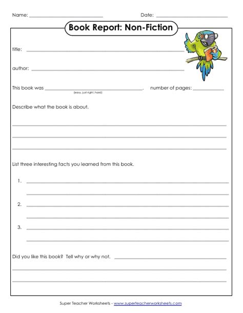 Non Fiction Book Report Template